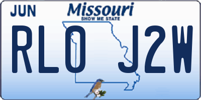 MO license plate RL0J2W