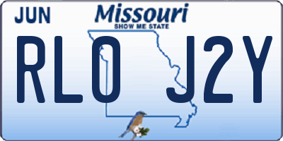 MO license plate RL0J2Y