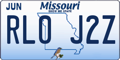 MO license plate RL0J2Z
