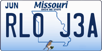 MO license plate RL0J3A