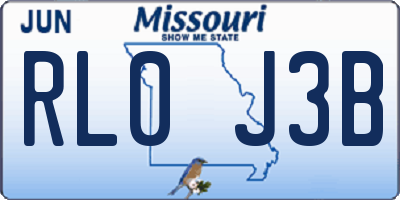 MO license plate RL0J3B
