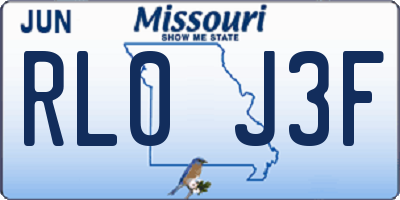 MO license plate RL0J3F