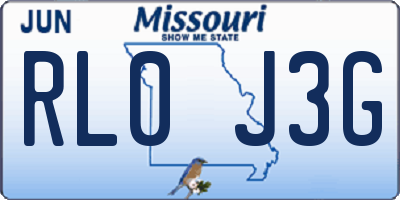 MO license plate RL0J3G