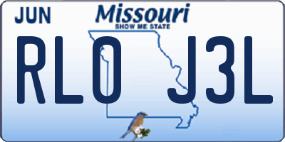 MO license plate RL0J3L