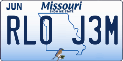 MO license plate RL0J3M