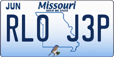 MO license plate RL0J3P