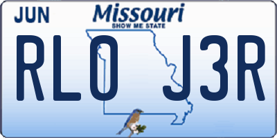 MO license plate RL0J3R