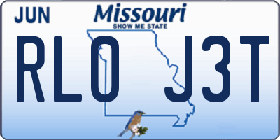 MO license plate RL0J3T