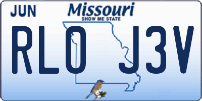 MO license plate RL0J3V