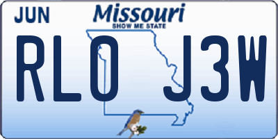 MO license plate RL0J3W