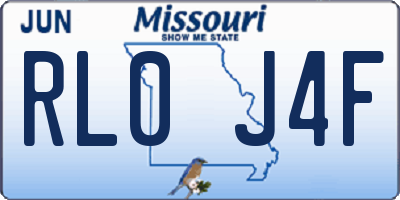 MO license plate RL0J4F