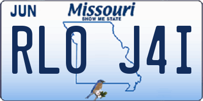 MO license plate RL0J4I