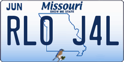MO license plate RL0J4L