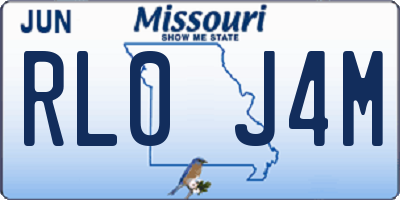 MO license plate RL0J4M