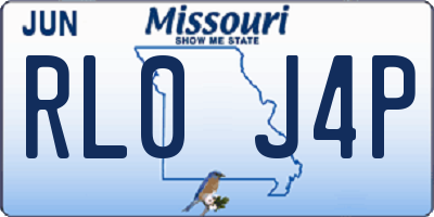 MO license plate RL0J4P