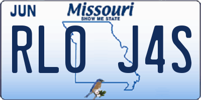 MO license plate RL0J4S