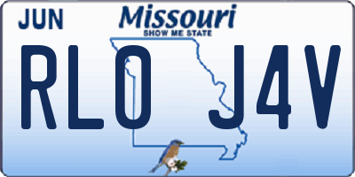 MO license plate RL0J4V