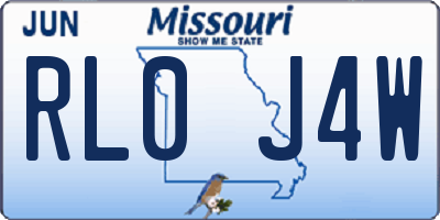 MO license plate RL0J4W