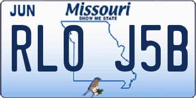 MO license plate RL0J5B