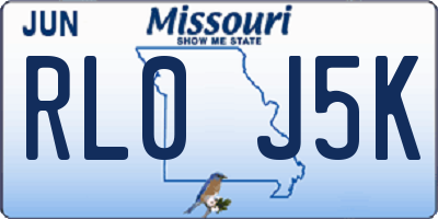 MO license plate RL0J5K