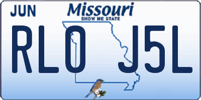 MO license plate RL0J5L