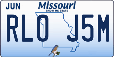 MO license plate RL0J5M