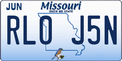 MO license plate RL0J5N