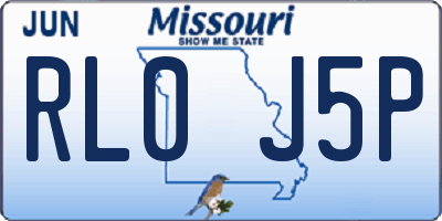 MO license plate RL0J5P