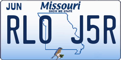 MO license plate RL0J5R