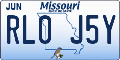 MO license plate RL0J5Y