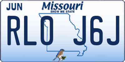 MO license plate RL0J6J