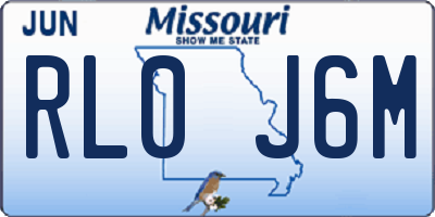 MO license plate RL0J6M