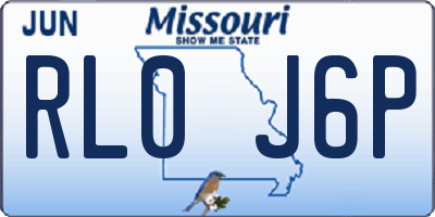 MO license plate RL0J6P