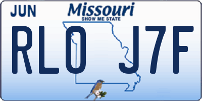 MO license plate RL0J7F