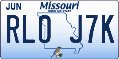 MO license plate RL0J7K