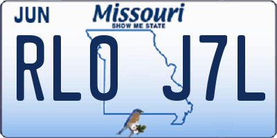 MO license plate RL0J7L