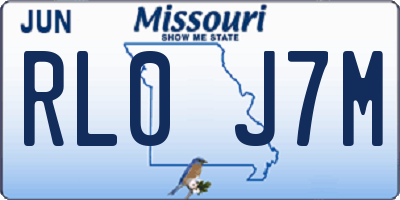 MO license plate RL0J7M