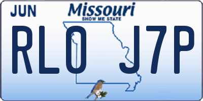 MO license plate RL0J7P