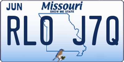 MO license plate RL0J7Q