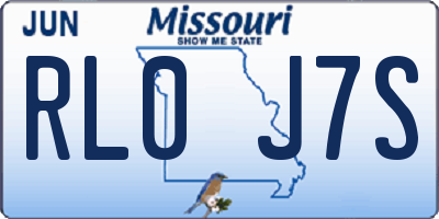 MO license plate RL0J7S