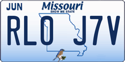 MO license plate RL0J7V