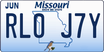 MO license plate RL0J7Y