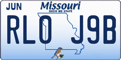 MO license plate RL0J9B