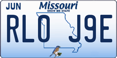 MO license plate RL0J9E