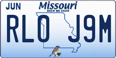 MO license plate RL0J9M