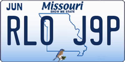 MO license plate RL0J9P