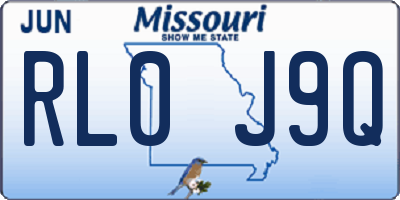 MO license plate RL0J9Q