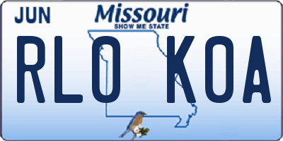 MO license plate RL0K0A