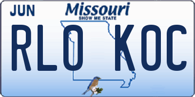 MO license plate RL0K0C