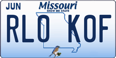 MO license plate RL0K0F